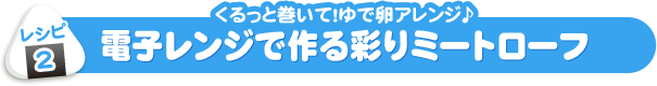 レシピ2 電子レンジで作る彩りミートローフ