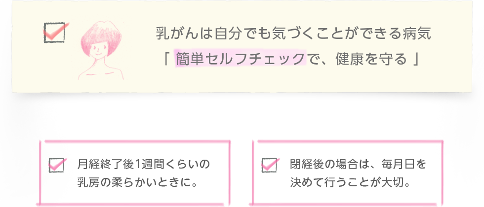 乳がんは自分でも気づくことができる病気「 簡単セルフチェックで、健康を守る 」