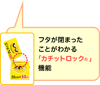 フタがしまったことが分かる「カチットロック(R)」機能