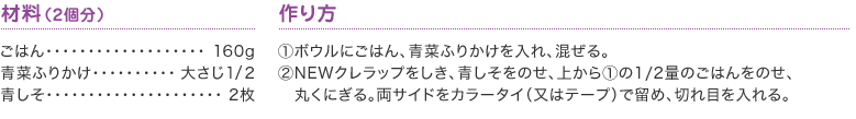 材料（2個分）　作り方